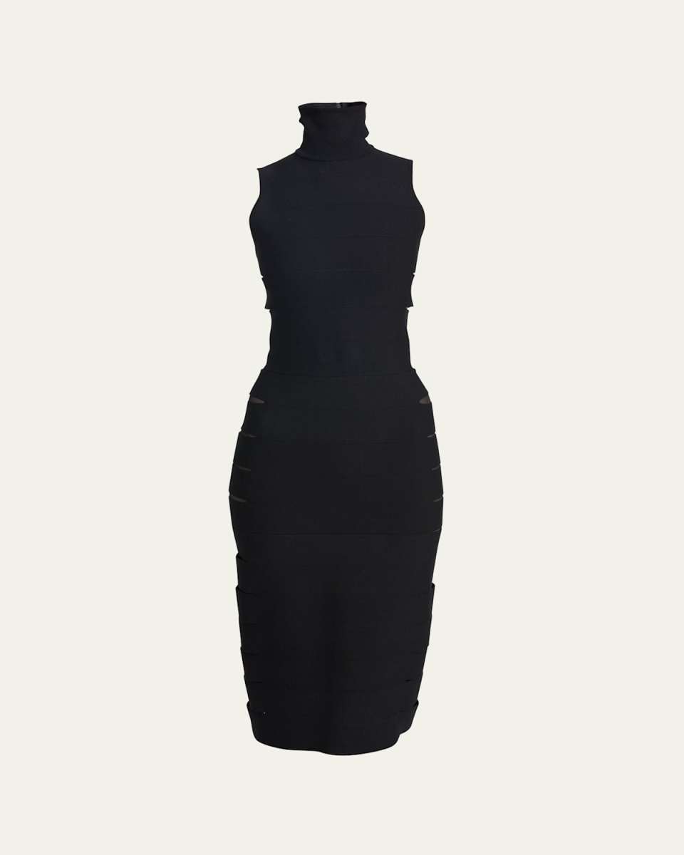 Side Cutout Bandage Midi Dress