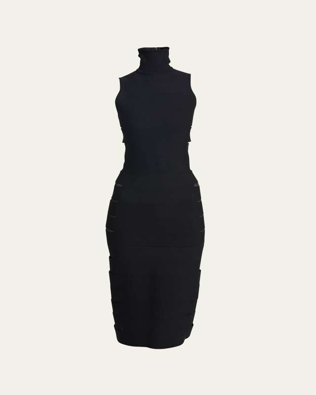 Side Cutout Bandage Midi Dress