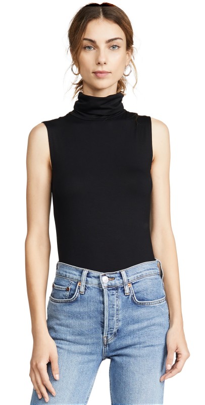L'AGENCE Ceci Sleeveless Turtleneck Black