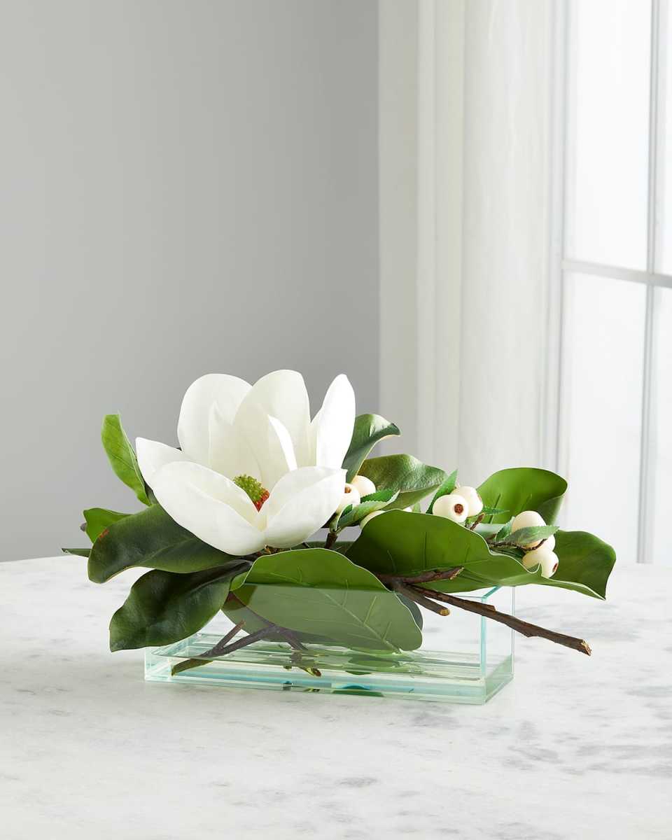 Figs and Magnolia Faux-Floral Arrangement