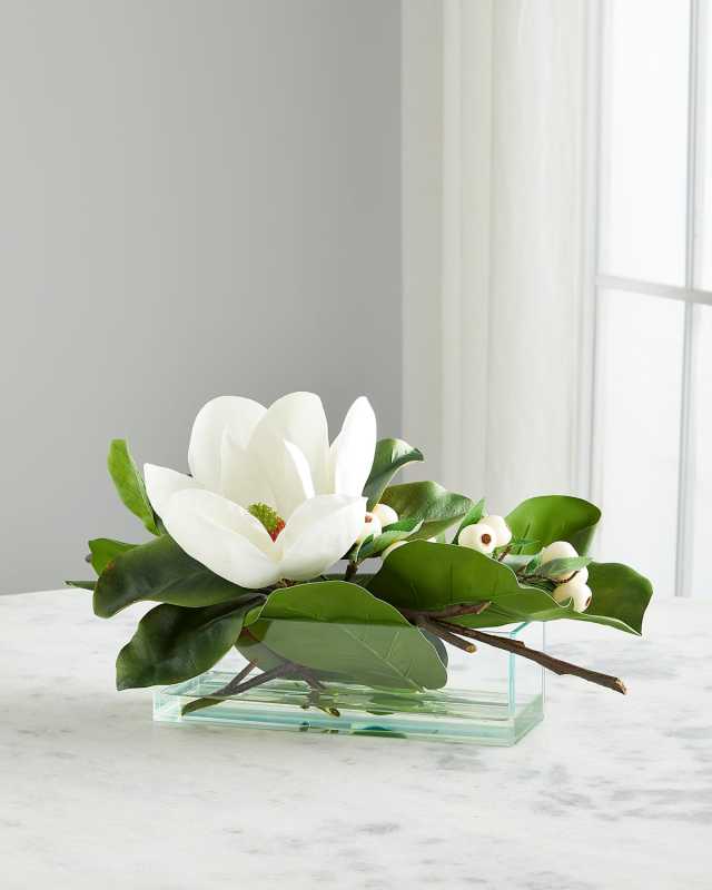Figs and Magnolia Faux-Floral Arrangement