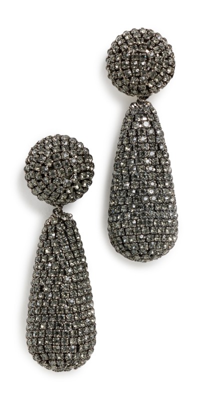 Deepa Gurnani Emely Earrings Gunmetal