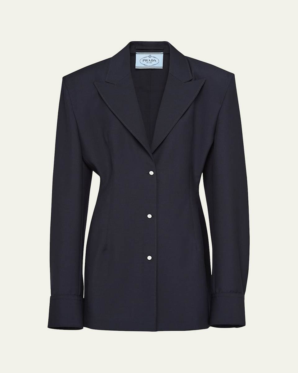 Light Mohair Belted Blazer