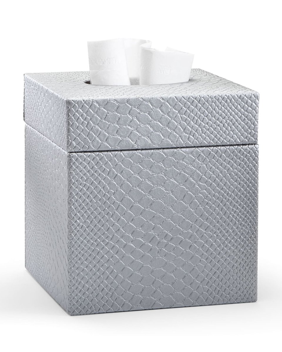 Conda Tissue Box Cover, Silver