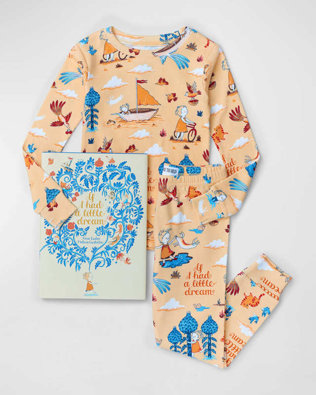 Girl's If I Had A Little Dream Pajama Book Set, Size 2-