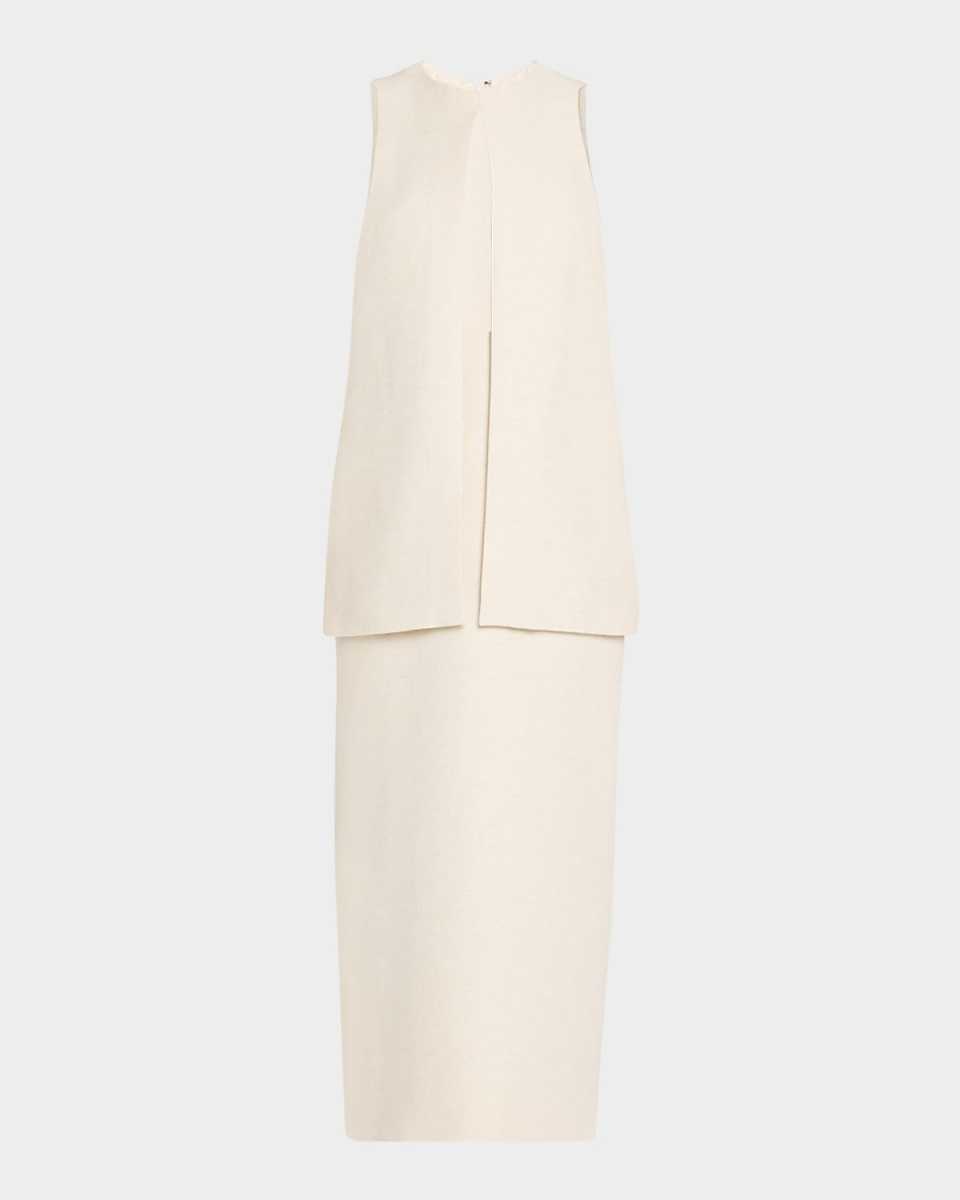 Astrid Split-Front Tiered Tea-Length Dress