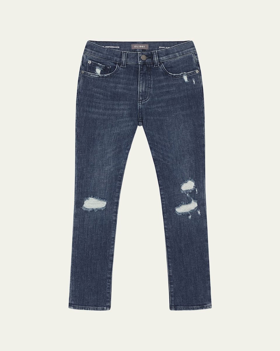 Boy's Brady Distressed Slim Leg Jeans, Size 8-