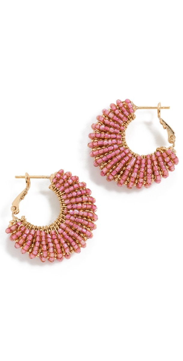 GAS Bijoux Izzia Hoop Earrings Gold/Pink
