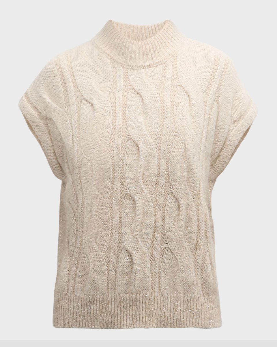 Cable-Knit Sequin Vest