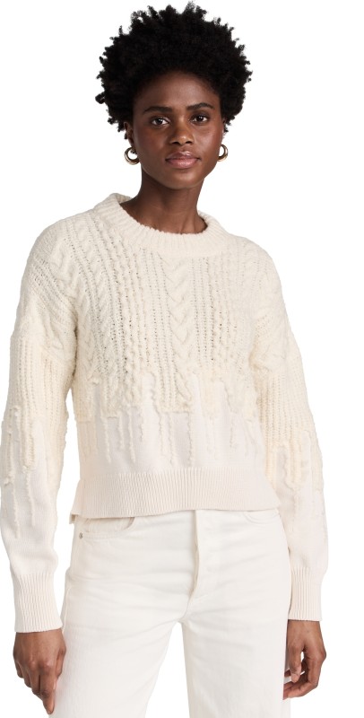 La Ligneix Stitch Crew Sweater Ivory
