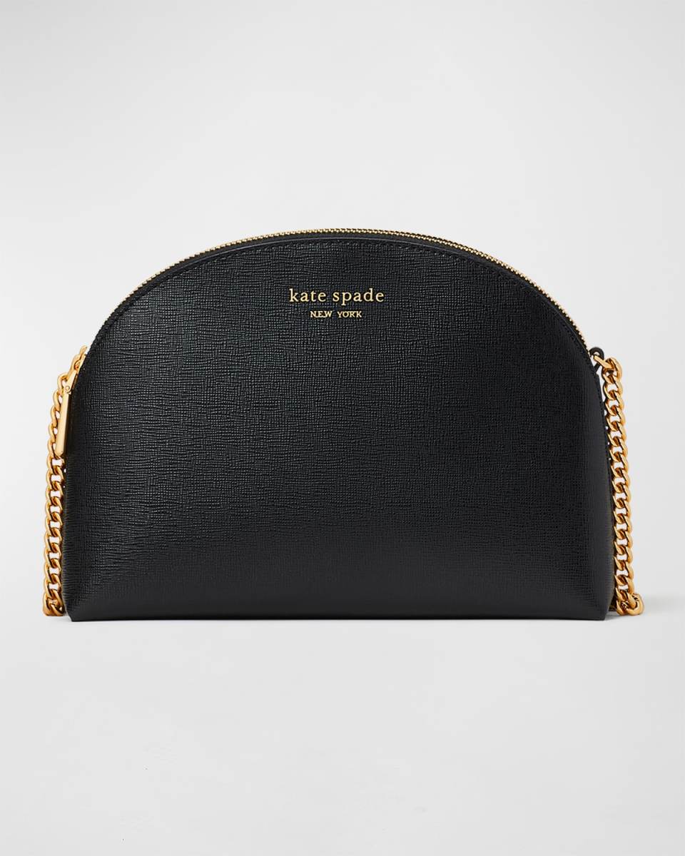 double zip leather crossbody bag