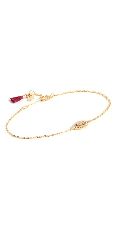 SHASHI Evil Eye Pave Bracelet Gold