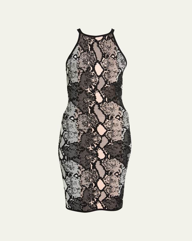 Pastel Python Body-Con Dress