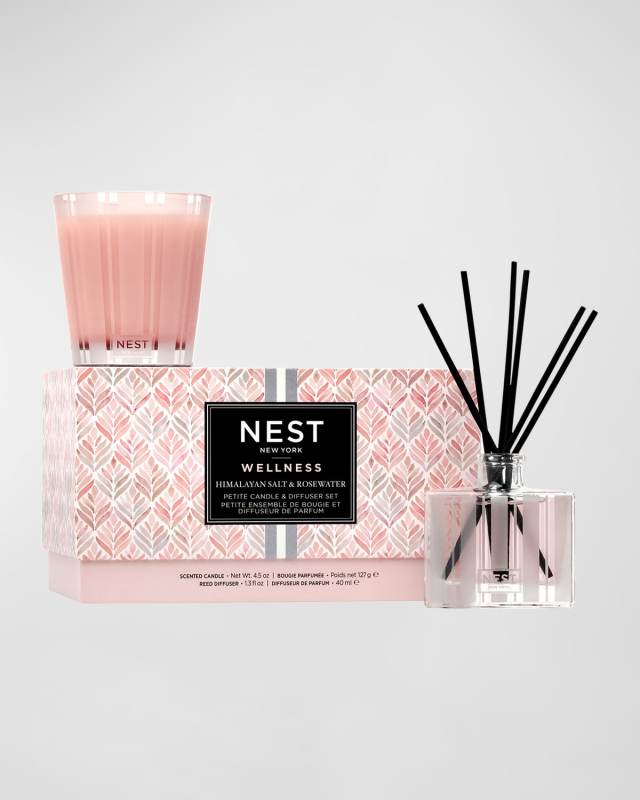 Himalayan Salt & Rosewater Petite Candle & Petite Reed Diffuser Set