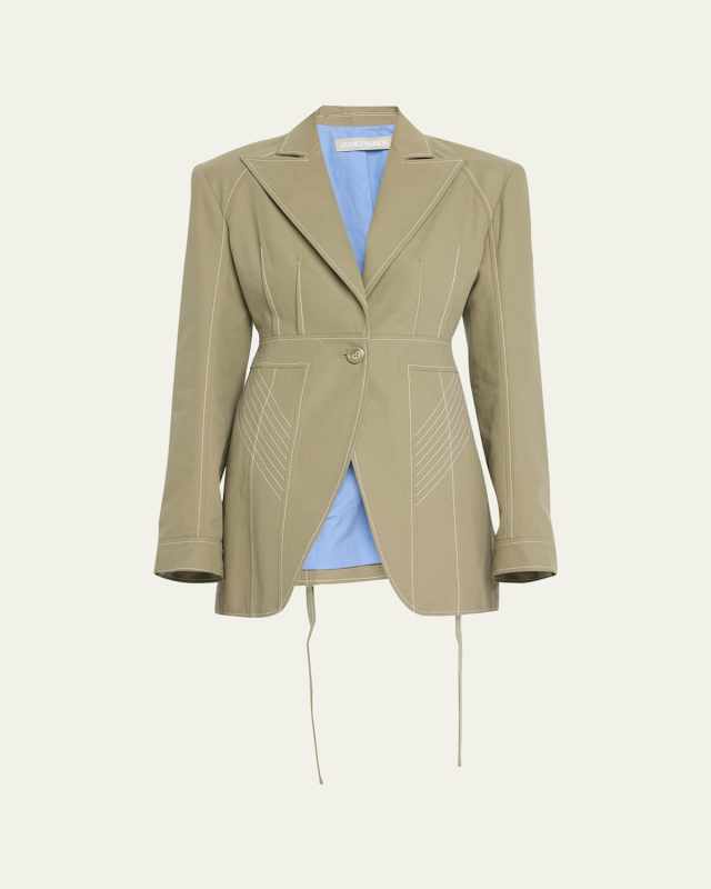 Strapped Single-Breasted Blazer