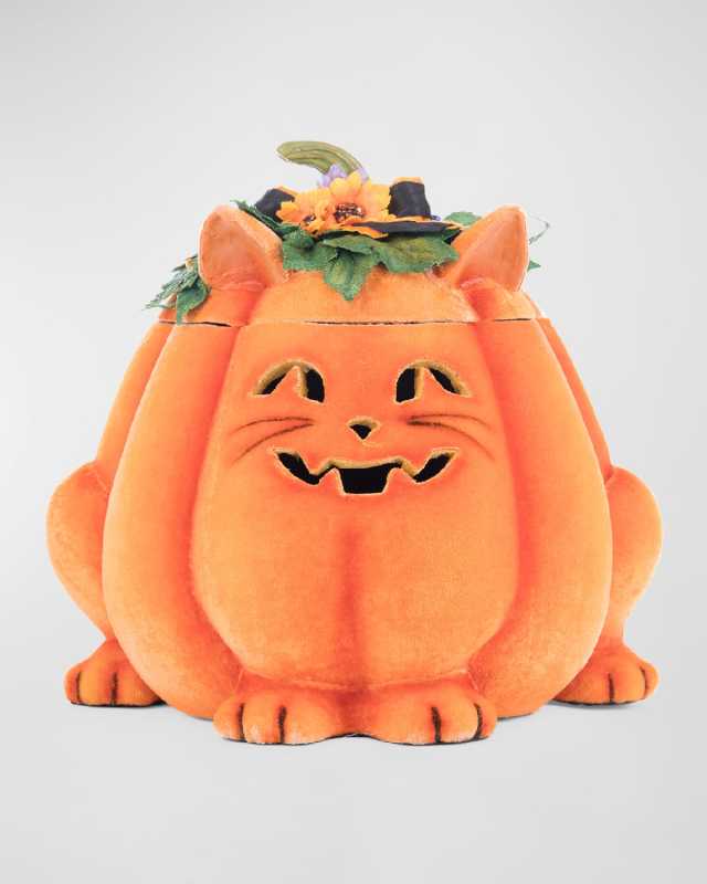 Jackie The Kitty Cat Pumpkin Candy Container