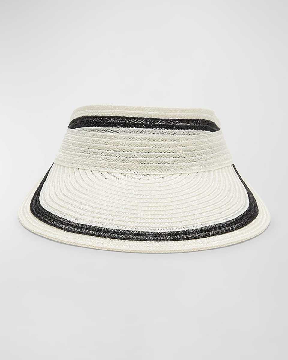 Ricky Two-Tone Braided Straw Visor
