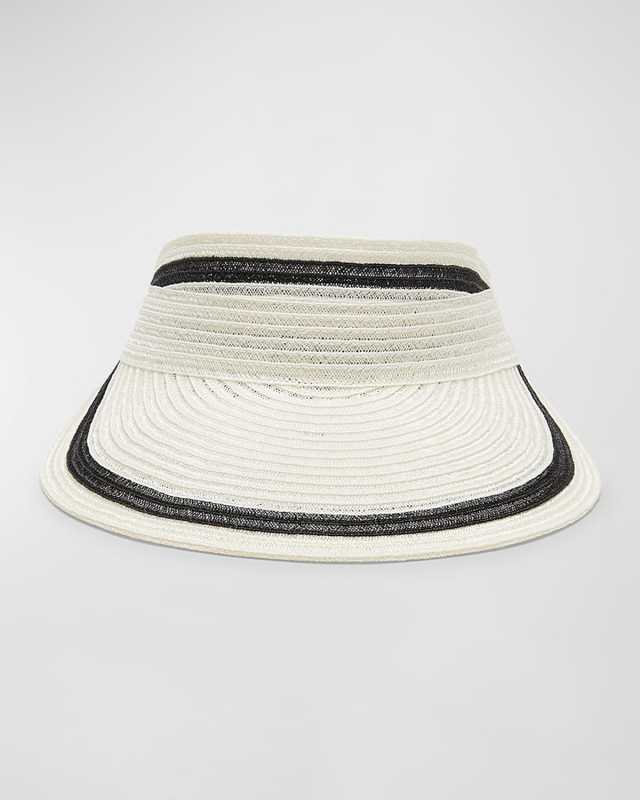 Ricky Two-Tone Braided Straw Visor