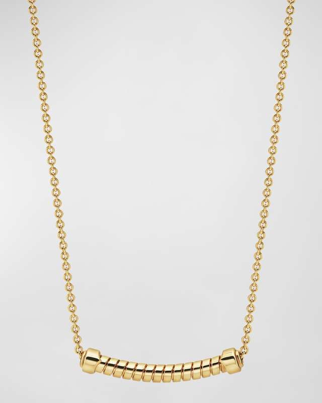 18K Yellow Gold Tubogas Pendant Necklace
