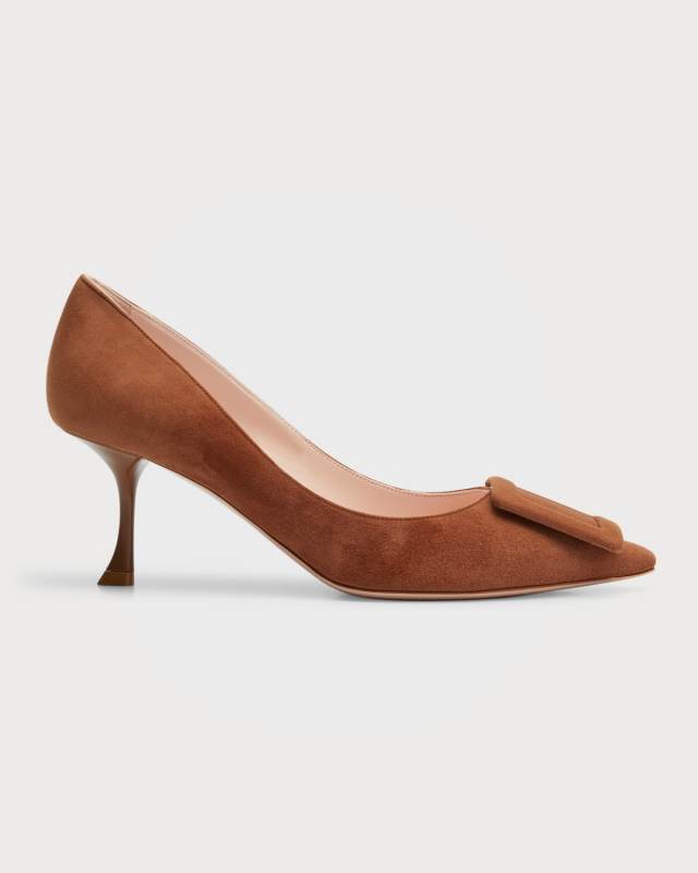 Viv In The City Suede Buckle Pumps