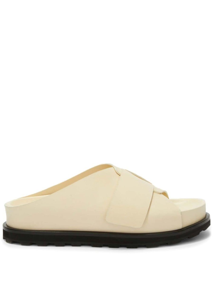 platform leather slides