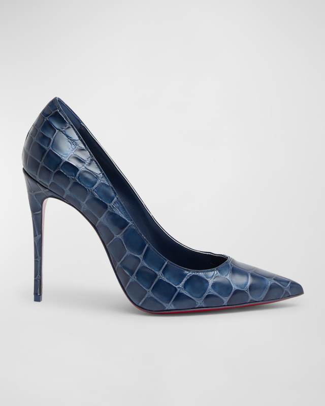 Kate Croco Red Sole Classic Pumps
