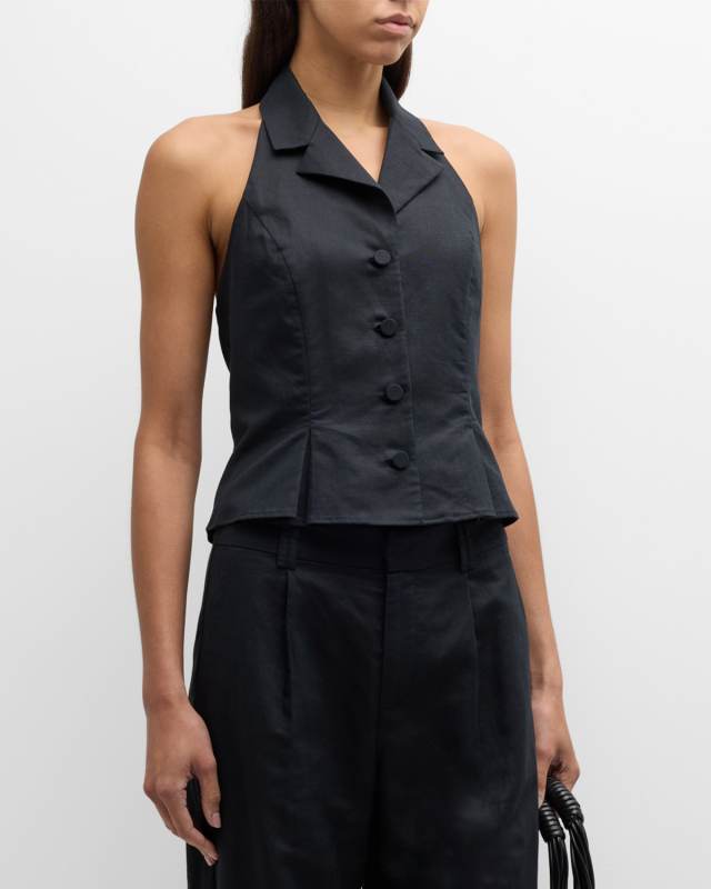 Adria Tailored Halter Vest Top