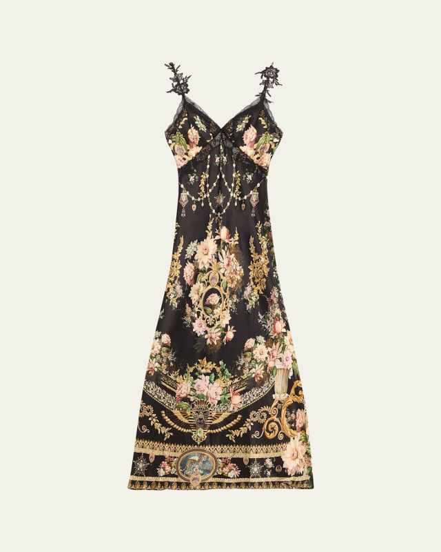 Bias Silk V-Neck Maxi Slip Dress