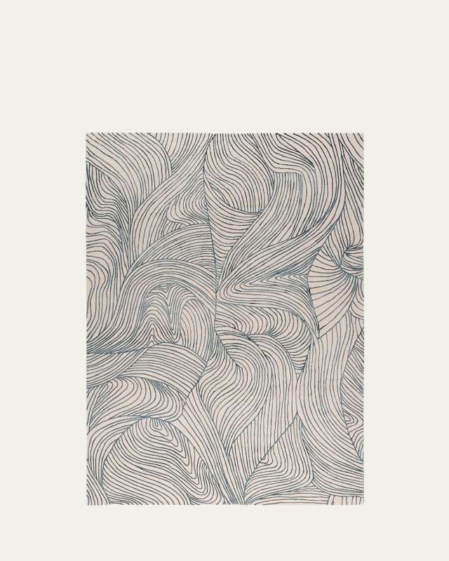 Waves Blue Hand-Knotted Rug, 9' x 12'