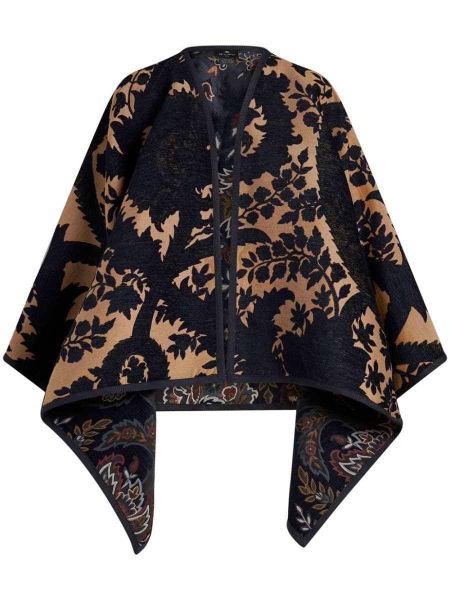 paisley-print reversible cape