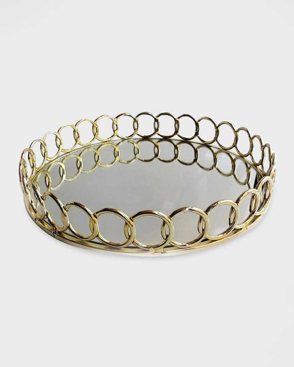 Looped Golden Round Tray, 15"Dia