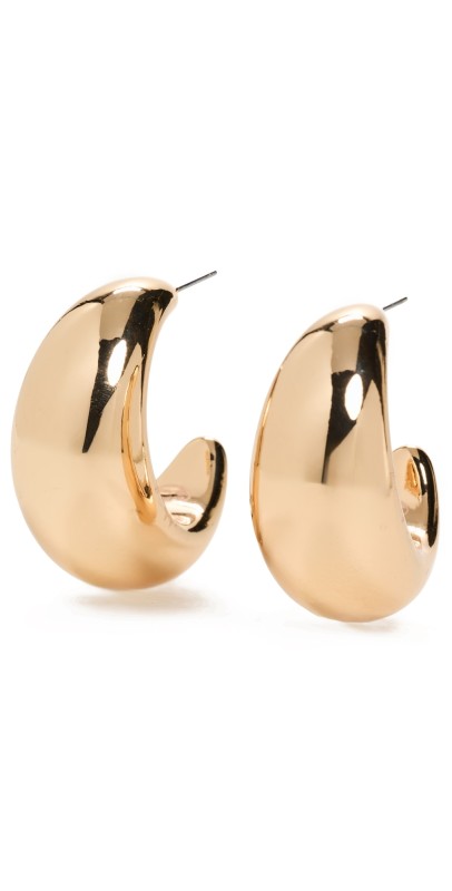 Kenneth Jay Lane Gold Shape Post Hoop Earrings Gold