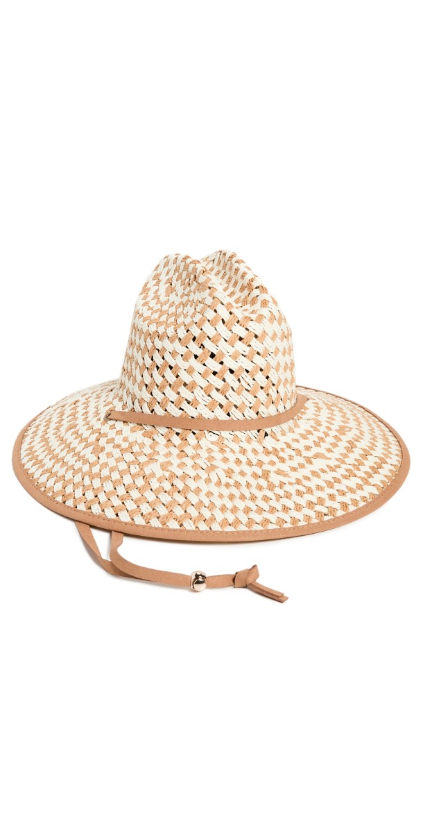 Lele Sadoughi Checkered Straw Hat Natural
