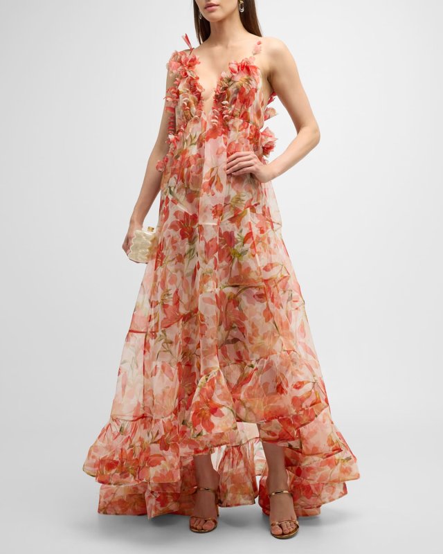 Tranquillity Floral Strap Gown