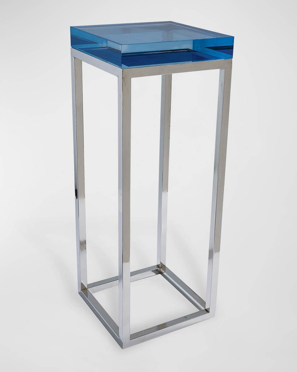 Drake Acrylic & Polished Nickel Accent Table
