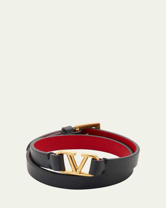 Logo Leather Wrap Bracelet