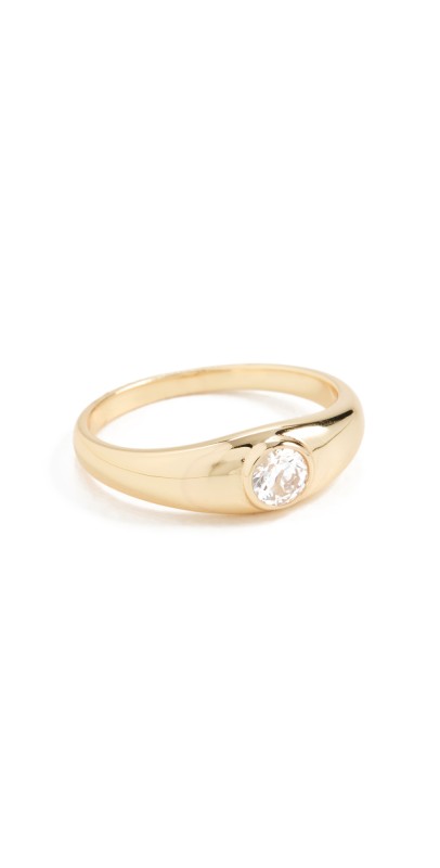 SHASHI Solitaire Bold Ring Gold