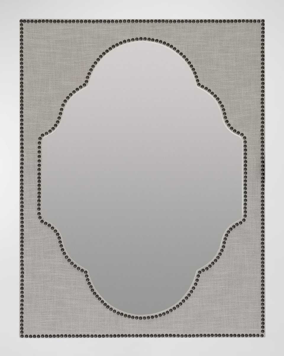 Boheme Nourmand Linen-Wrapped 44" Wall Mirror