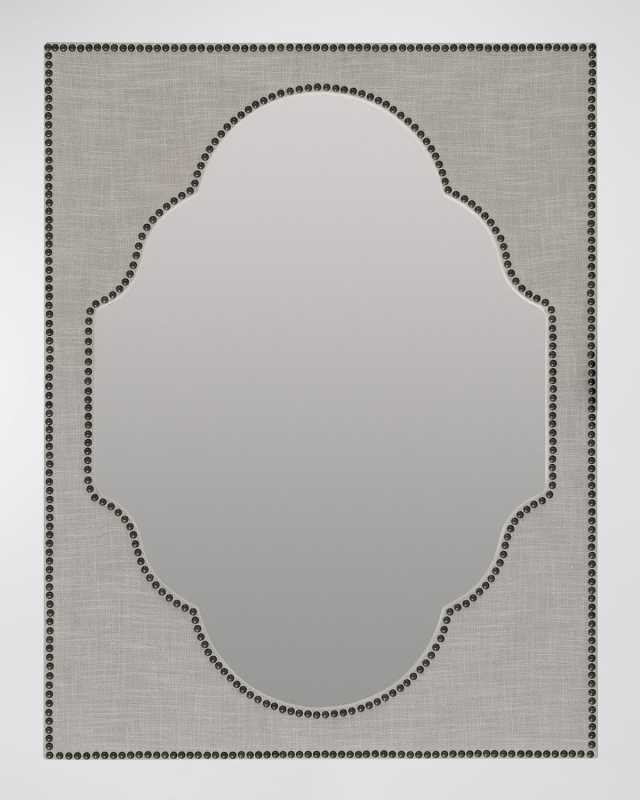 Boheme Nourmand Linen-Wrapped 44" Wall Mirror