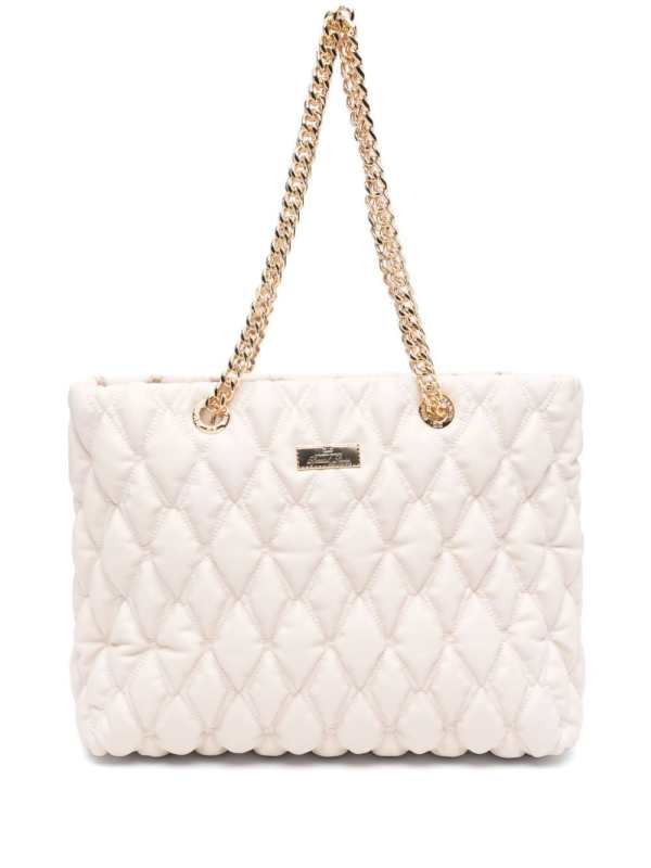 large diamond-quilted tote bag