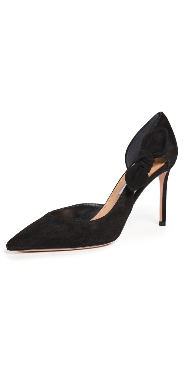 Aquazzura Very Bow Tie Pumps 85mm Black