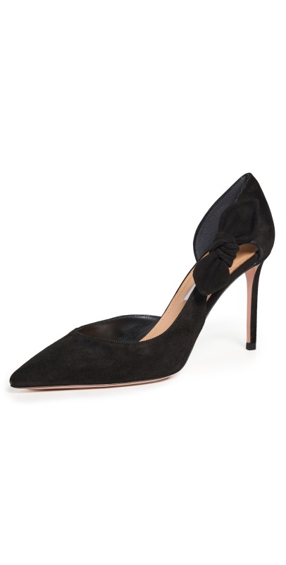 Aquazzura Very Bow Tie Pumps 85mm Black