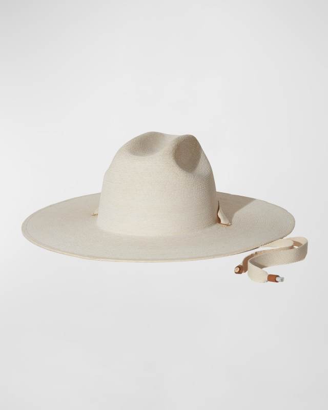 Palmer Straw Fedora With Tonal Ban