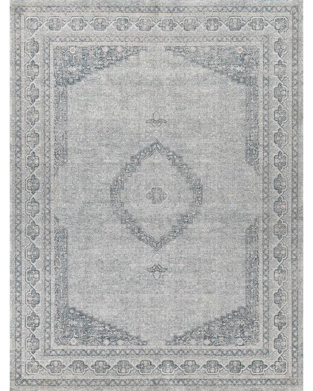 Heritage Power-Loomed Blue & Gray Rug, 8' X 10'