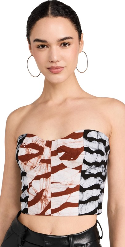 Studio 189 Cotton Bustier Brown and Black