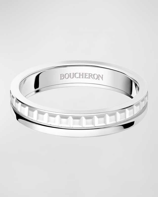 Quatre 18K White Gold Double White Edition Band Ring