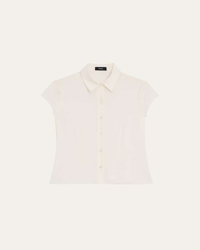 Cap-Sleeve Modern Silk Georgette Blous