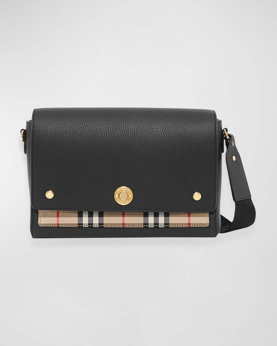 Note Medium Leather & Vintage Check Crossbody Bag