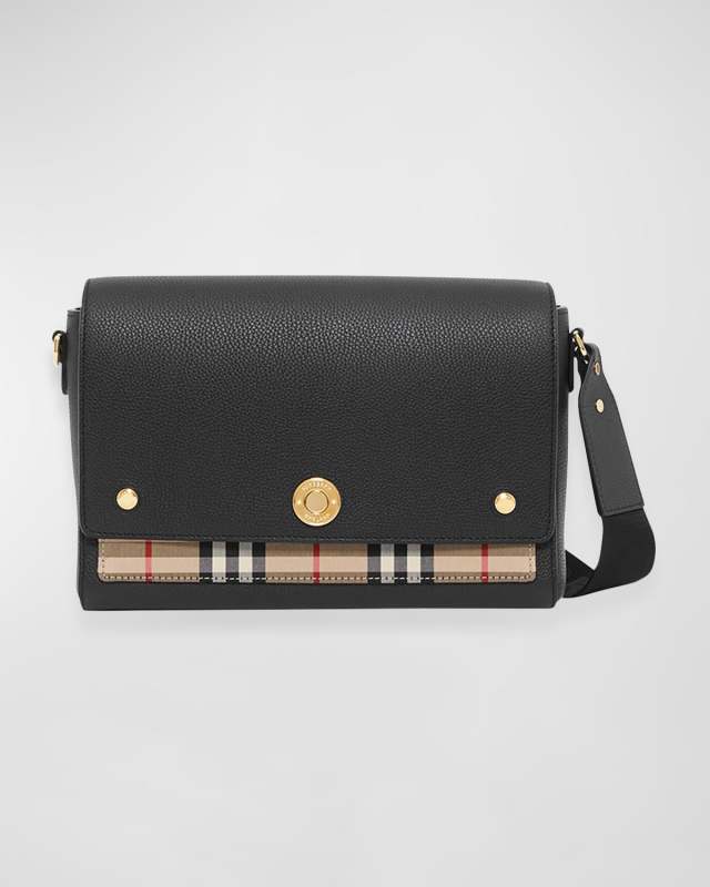Note Medium Leather & Vintage Check Crossbody Bag