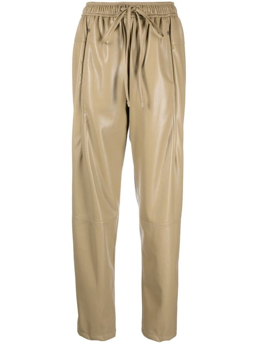 faux-leather drawstring trousers